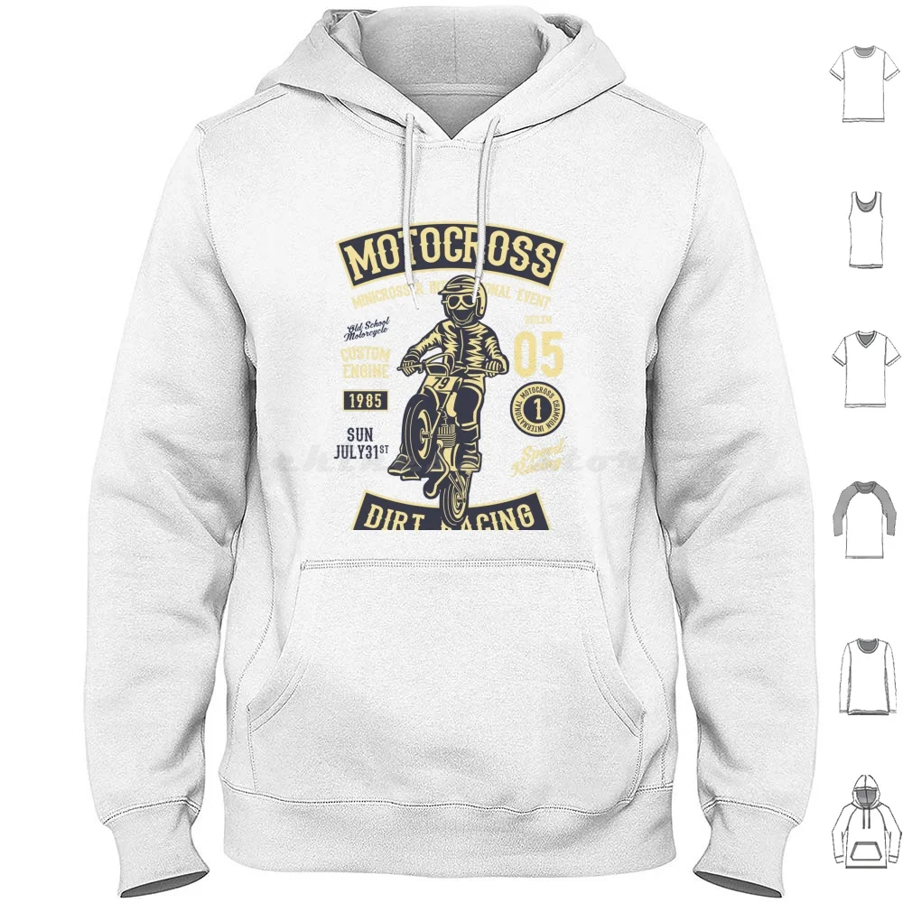 Motocross Dirt Racing-Minicrosser Custom Engine Hoodies Long Sleeve Motorcycle Motocross Dirt Bike Motorbike Biker