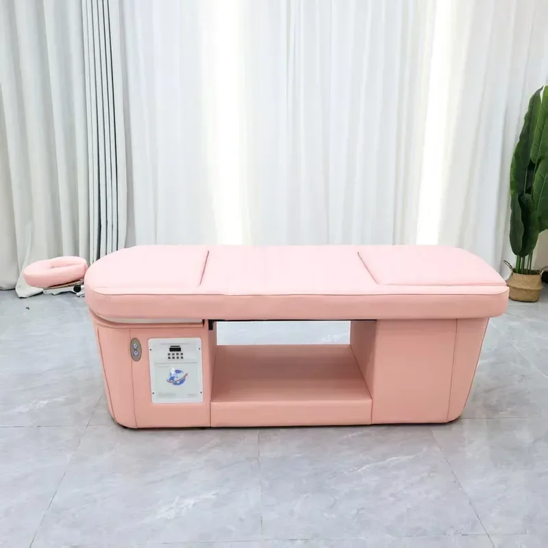 Thai Hair Treatment Shampoo Bed with Foot Bath Lift Intelligent Constant Temperature Water Circulation for Barber Shop