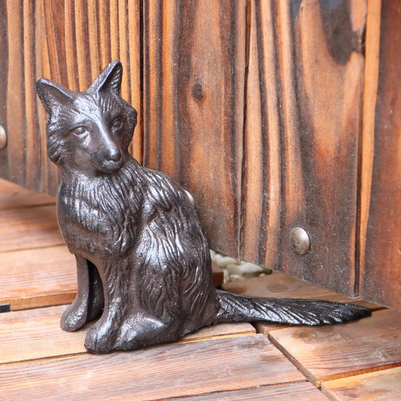 

Vintage Rustic Dog Cast Iron Door Stop For Home Indoor Garden Decoration Farm House Accents Hand Crafted Stand Animal Figurines