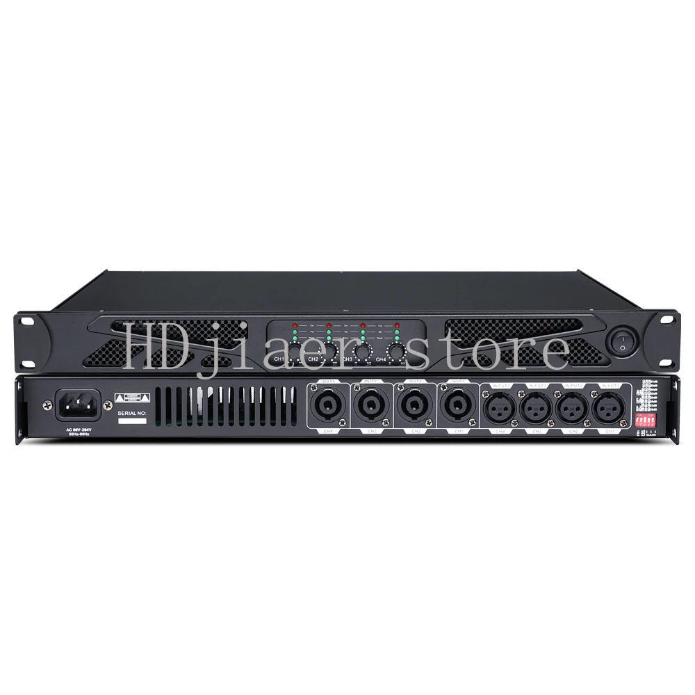 BG 4-Channel Digital Power Amplifier – 4*600W (Total 2400W) Professional Class D Amp for DJ Audio Sound Processor System
