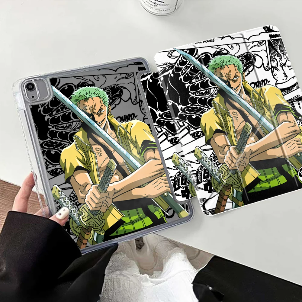 One Piece Luffy Zoro Tablet-Hülle mit Stifthalter für iPad 11. Pro 13 2025 2026 Mini 7 6 5 12. 10. Gen Air 8 M2 M3 3 9.