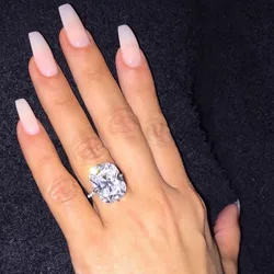 Sparkling Female Promise ring 925 sterling silver 5ct Square AAAA cz Wedding Band Rings for women Bridal Statement Party Jewelry