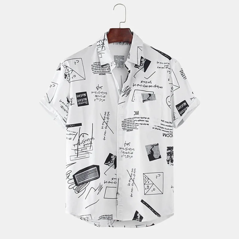 

Men's Hawaiian Beach Shirt Streetwear Blouse Loose Fit Short Sleeve Printed Summer Fashion Tourist Casual Shirt