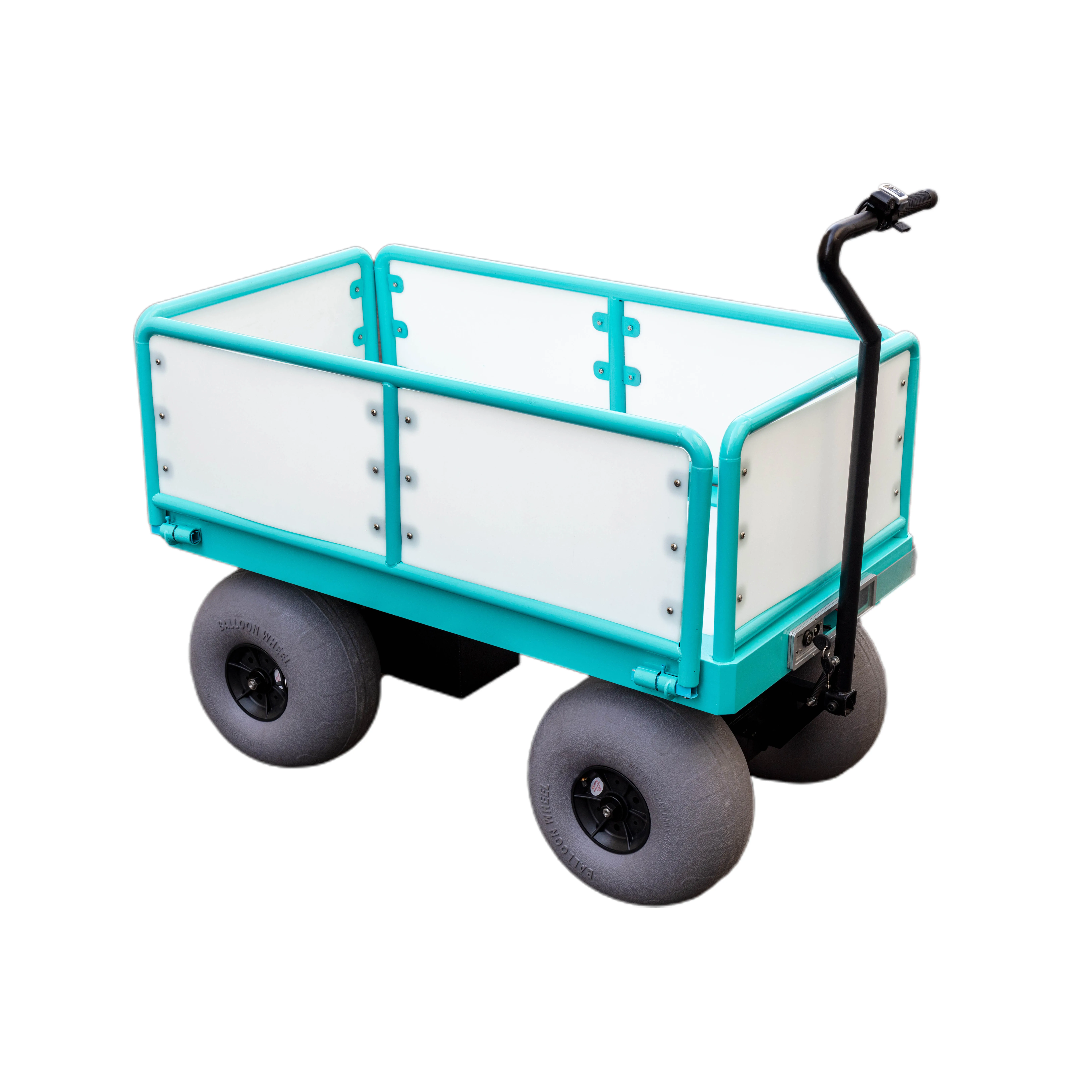 Household Industrial Electric Small Cart 4 Wheels Platform Hand Cart Trolley Cargo Outdoor Garden Cart Dump Wagon Heavy Duty