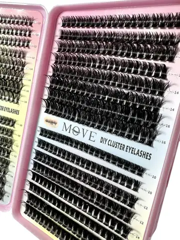 New 640 Cluster Lashes Kit 5D Fluffy Thick Eyelash Extension Kit Volume Mixed Tray Faux Mink Lashes Lash Extension Makeup