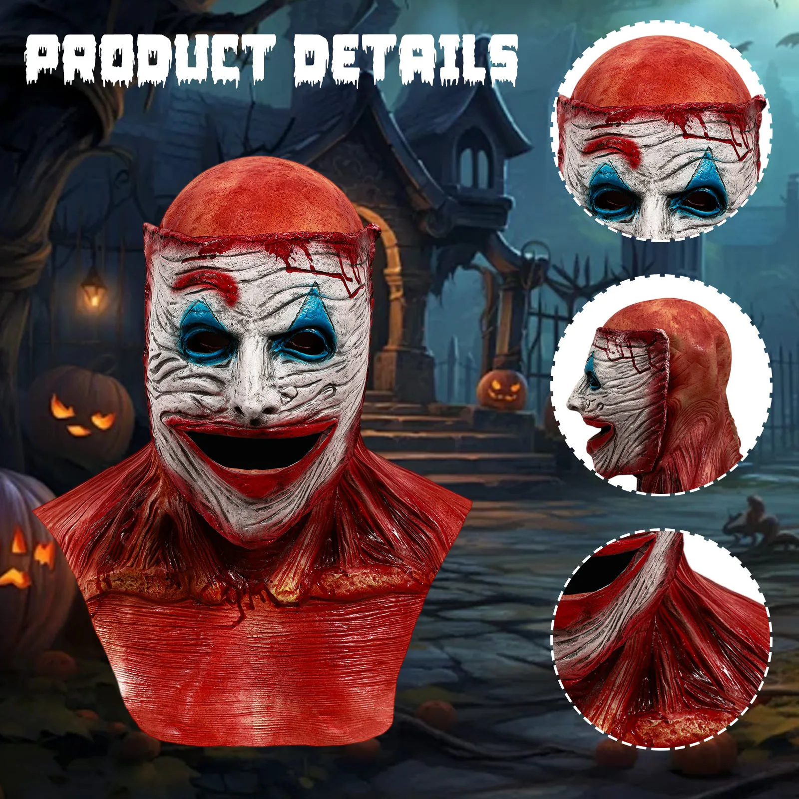 Clown Double Mask Halloween Decoration Horror Skull Latex Material Two Layer Peeling Mask Masquerade Mask
