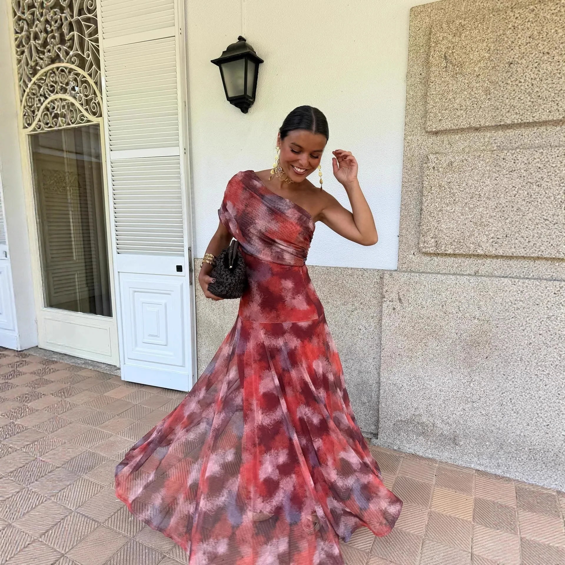 Robe d'été 2026 pour femme, nouvelle collection, imprimée, plissée, style vacances, coupe ajustée et amincissante, grande jupe évasée