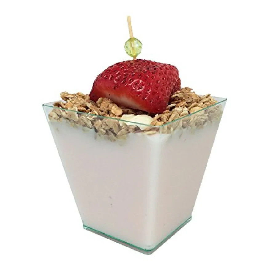 

Large Kova Cups 100 Disposable Dessert Tumbler - Lids Sold Separately Sturdy Plastic Appetizer Cups For Mousse Layered Cakes At