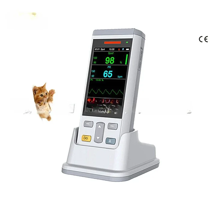 Pet-specific handheld monitor to monitor  pressure, body temperature, cats, dogs, pigs and mice