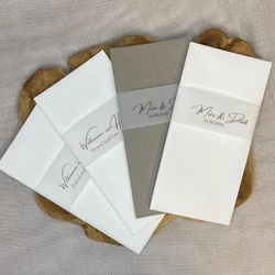 Personalized Napkins Banderoles Couple's Name Save The Date Wedding Table Decoration Baptism Engagement Party Guest Name Tag