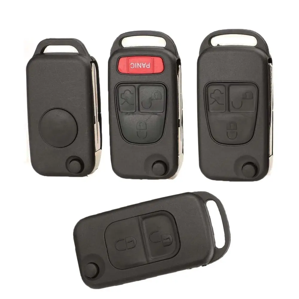 

Flip Remote Folding Car Key Cover Fob Case Shell 1/2/3/4 Buttons for Mercedes Benz B200 A160 W124 W202 W210 HU39 HU64