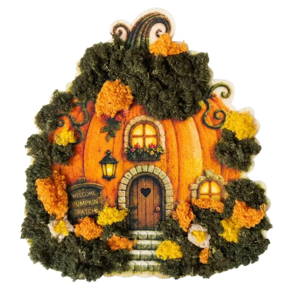 Whimsical Village 3D Fabric Poke Art Kit DIY Village Theme Floral Mushroom Cottage Craft Set 3D Textured Semi-finished Product