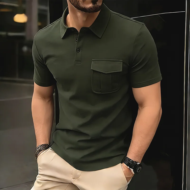 

Мужские летние футболки-поло с коротким рукавом, с карманом на пуговицах, мужские футболки-поло с отложным воротником, однотонные футболки, свитшоты, футболки T13