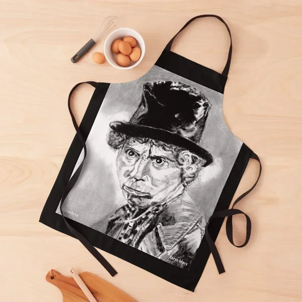 

Harpo Marx portrait Apron Kitchen Apras Man kitchen girl Home Supplies Beauty Apron