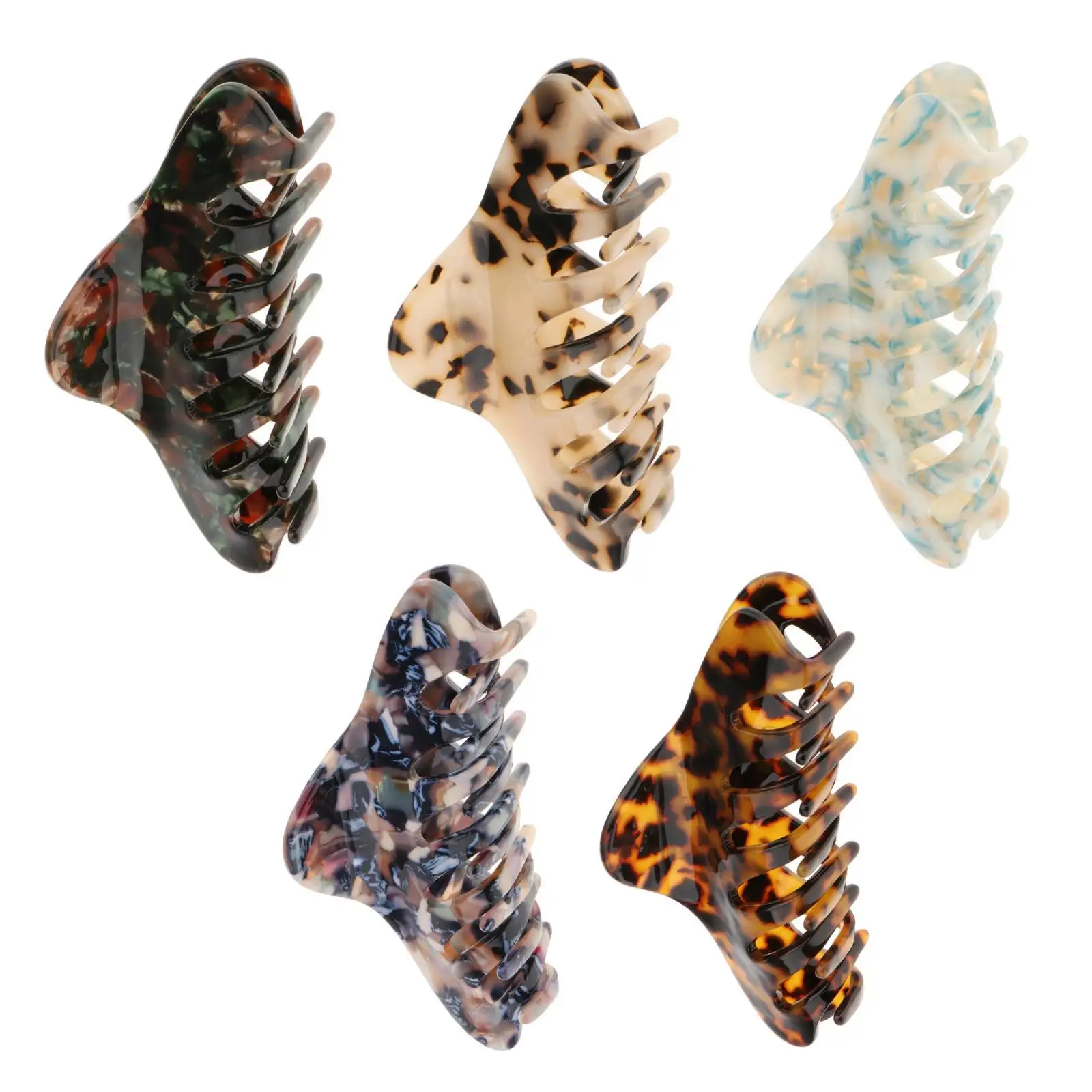 Large Accetate Leopard Print Acrylic Hairpins Hair Clip Hair Claws for Women, 6