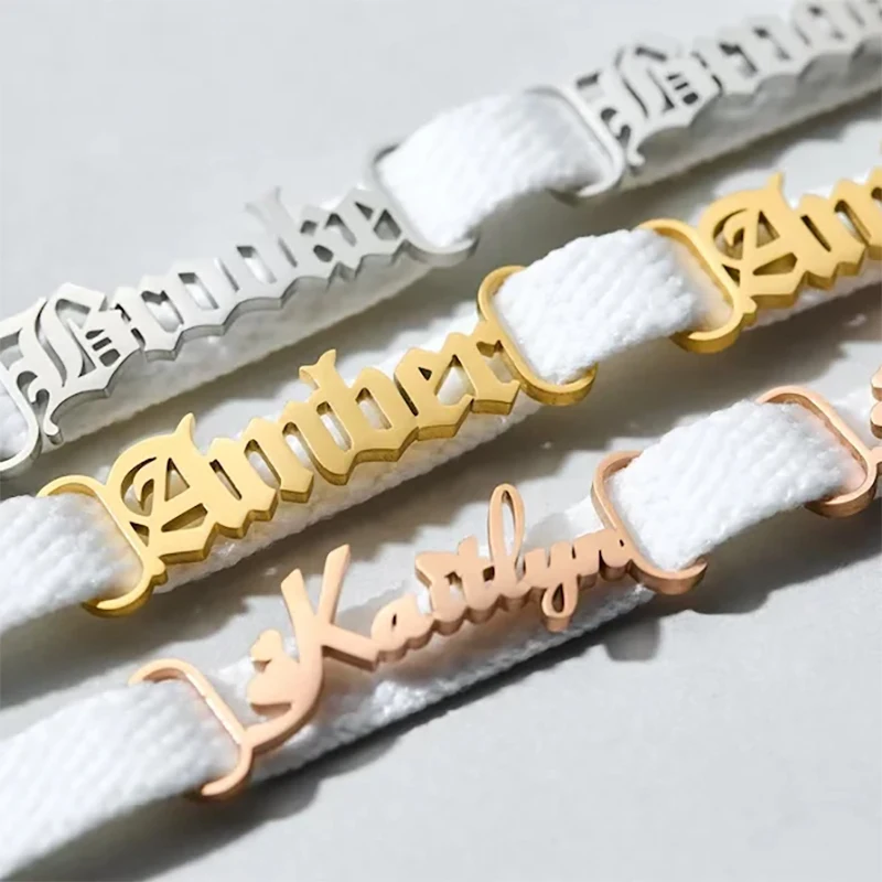 Personalized Fashion Customization with A Pair Stainless Steel Nameplates Shoe Buckles Engraved with Names Dates Charm Shoe tag