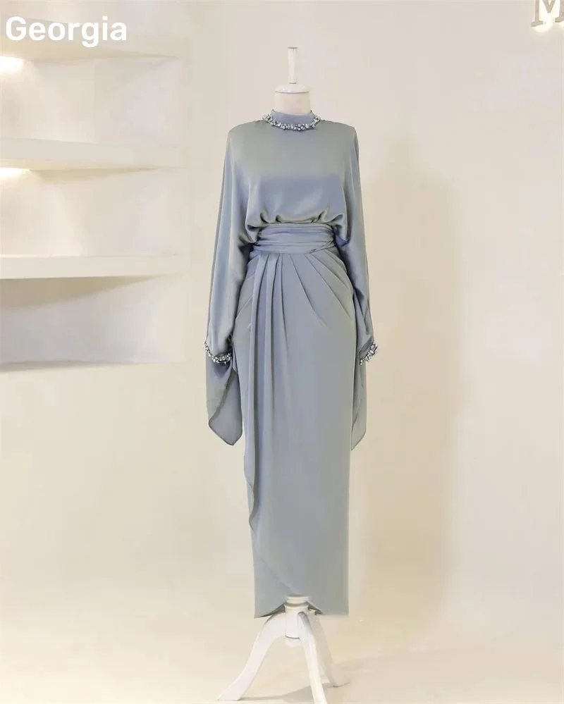 فسات Mohamed 1914 Op maat gemaakte jurken voor speciale evenementen A-lijn Vloerlengte Kapbandjes Cocktailjurken Staaflijst Formele gelegenheden