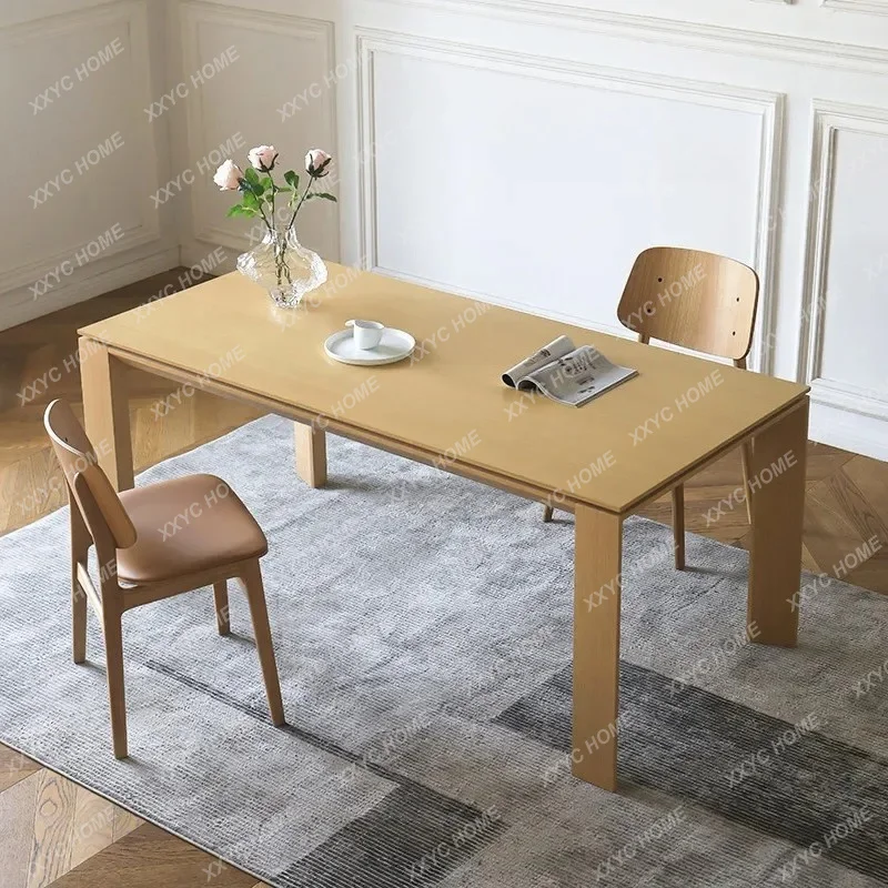 XX ] minimalist medieval solid wood dining table restaurant rectangular dining table large board table desk desk