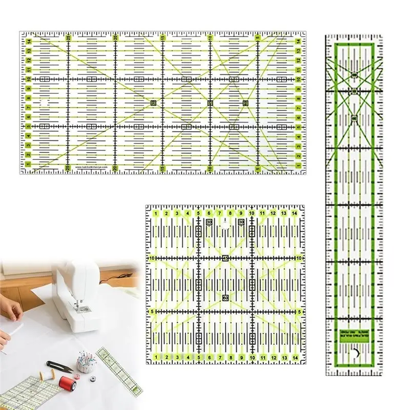 

Линейки для раскроя ткани, швейные линейки, 3 прозрачные линейки для квилтинга, швейные линейки, аксессуары для шаблонов пэчворка-A78U