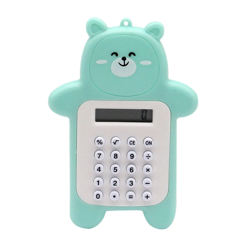 Portable 8 Digits Display Mini Calculator Bear Shaped Battery Scientific Calculators Mini Student Calculators School Office