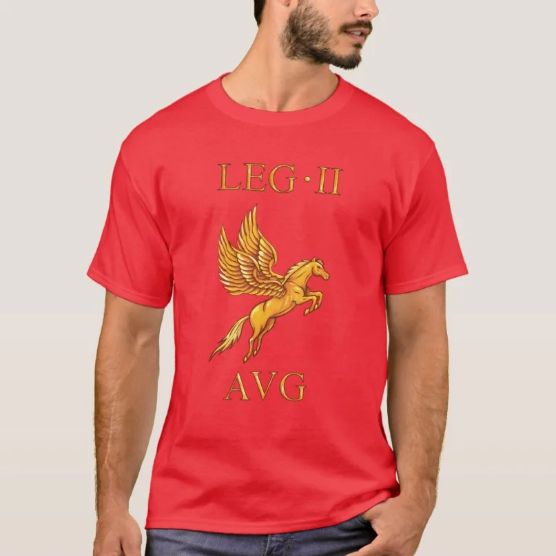 2nd Roman Legion II Augusta Pegasus Symbol T-Shirt 100% Cotton O-Neck Summer Short Sleeve Casual Mens T-shirt Size S-3XL