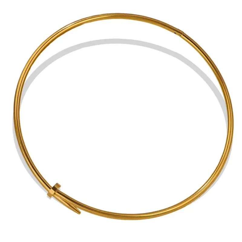 YISON Simple Geometric Sweet Cool Nail Necklace for Women Personality Mix Match Trendy Necklaces Jewelry Accessories Gift
