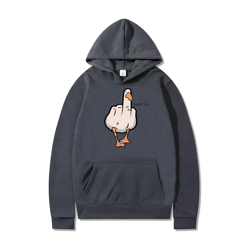 Funny Duck You Print Hoodie Men Women Harajuku Hip Hop Hooded Sweatshirts Fashion Casual Oversized S-3XL Loose Pullovers