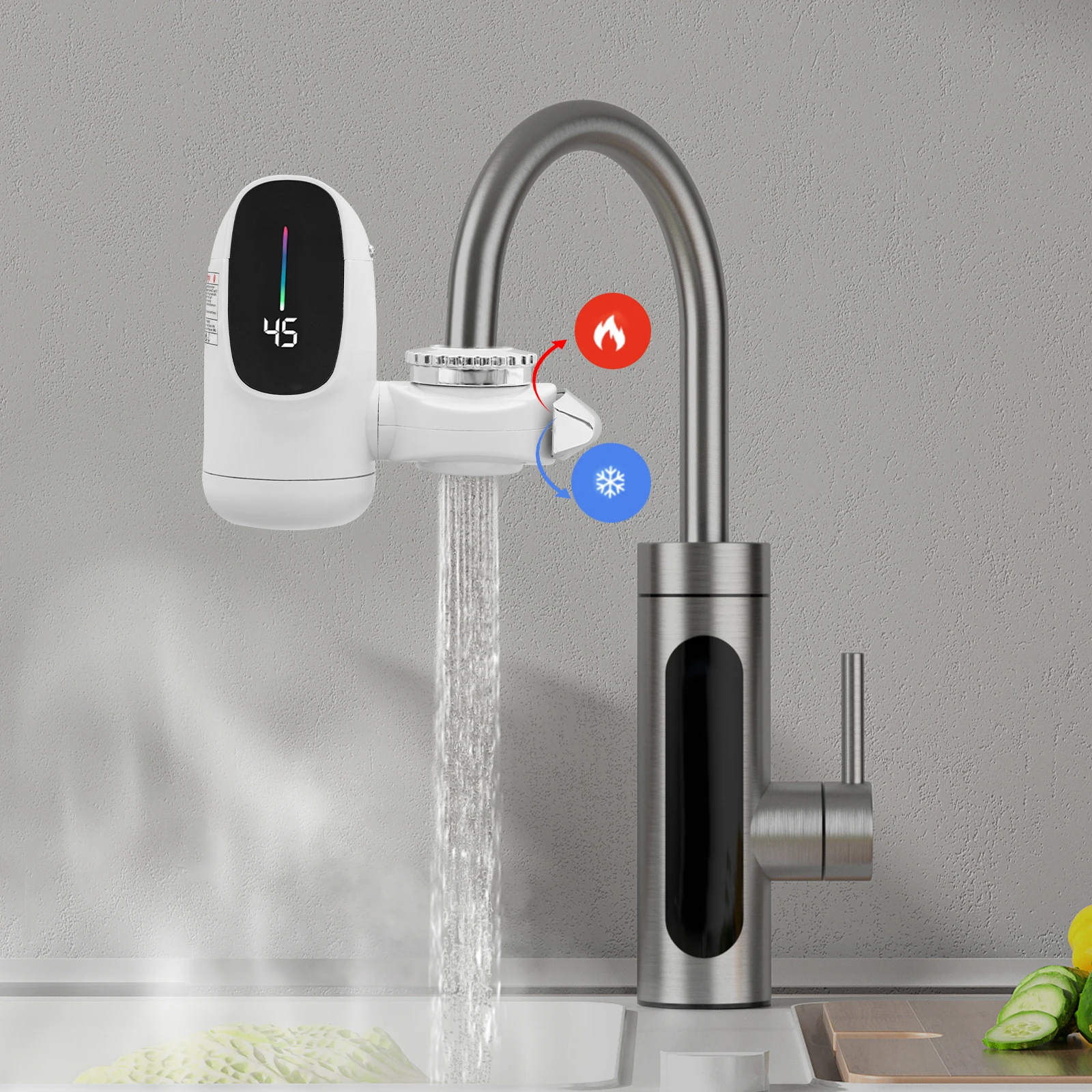 

Instant Hot Water Faucet,2500W Instant Water Heater Tap,Hot Water Tap with LED Temperature Display,for Kitchens,Bathrooms