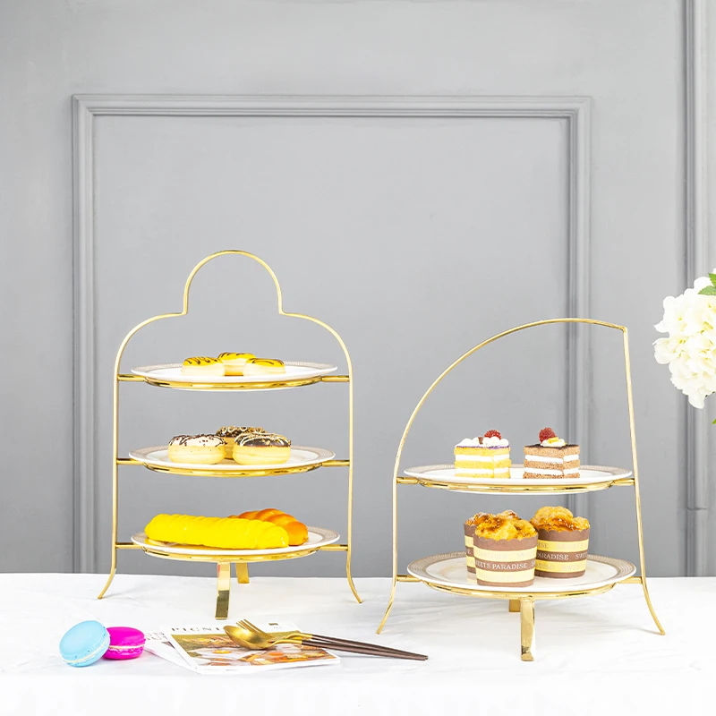 

Dessert table ornament display stand, afternoon tea snack stand, multi-layer creative fruit plate shelf, European style, home, l