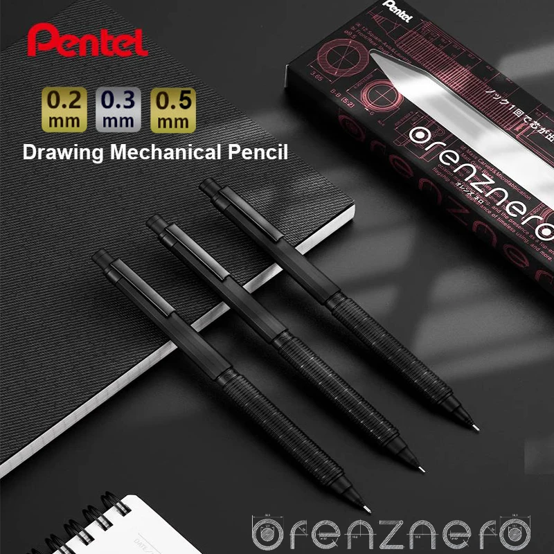 Pentel Professional Pencil ORENZNERO 0.2|0.3|0.5mm Low Gravity Automatic Lead Ejection Activity Pencils Precise Drawing Supplies