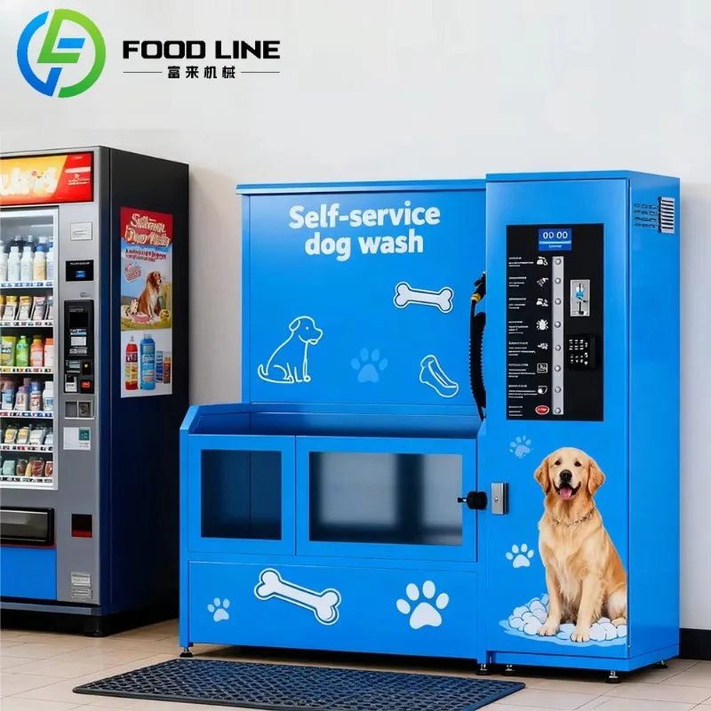 Automatyczny samoobsługowy automat do mycia zwierząt dla wygodnego pielęgnowania.