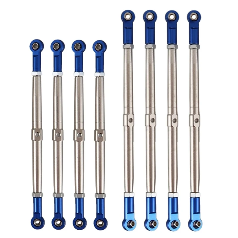 8pcs Metal Push Rod Pushrod Link Rod Links Turnbuckle 5319X 5338R for 1/10 Summit Revo E-Revo 2.0 RC Car Upgrade Parts