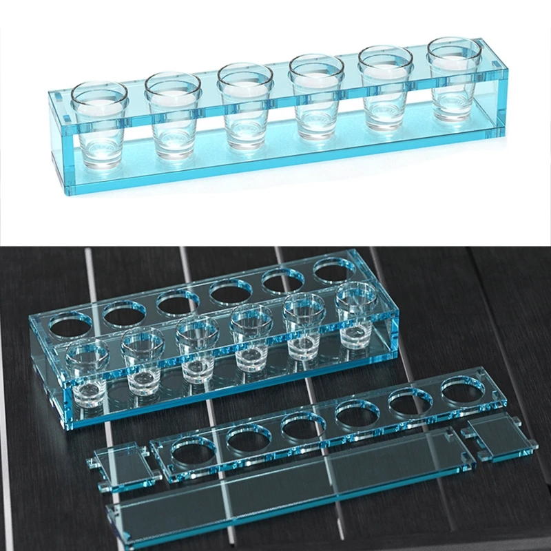 Cup Container Epoxy Mold Silicone Storage Rack Resin Molds 6-Cavity Box Resin Mold for DIY Organizing Craft