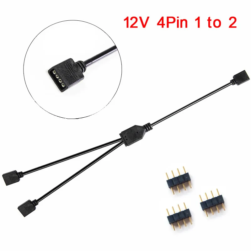 30cm 1 to 1 2 3 4 5 12v 4pin RGB Splitter Cable ARGB 5V 3Pin Extension Cable Adapter for MSI A SUS ASRock AURA LED light