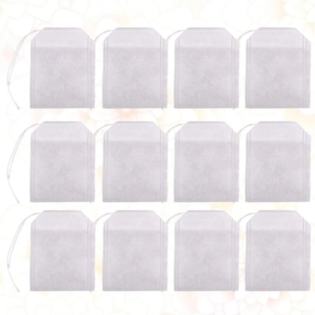 200Pcs Premium Non-Woven Tea Bags Empty for Loose Leaf Tea Herbal Decoction Potpourri Coffee Powder Remove Cling Cup