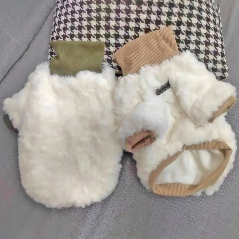 

Thick and Warm Clothes for Small and Medium-sized Dogs with High-necked Fur Bichon Frises in Autumn and Winter