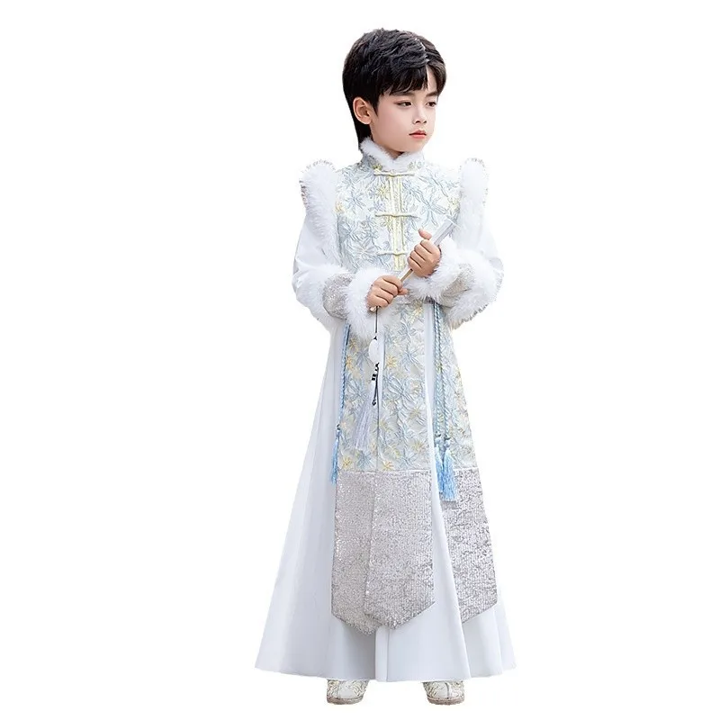 2024 Winter New Kids Young Master's Hanfu Chinese Traditional Ancient Boys Knight-errant Clothes Children's New Year Costume