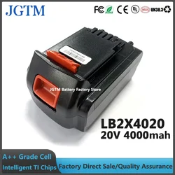 JGTM Lbxr20 20 Volt Max Battery Replace For Black Decker 20v Lithium Battery Lb20 Lbx20 Lbxr2020 Lbx4020 Lb2x4020-ope 4000mah