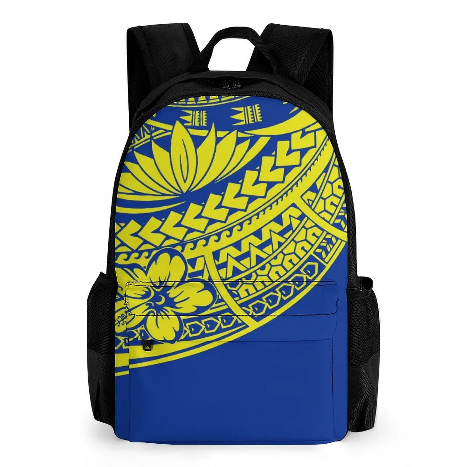 Customizable Polynesian Schoolbag Island Palm Print Ergonomic Backpack Campus Style Durable Daily Adventure