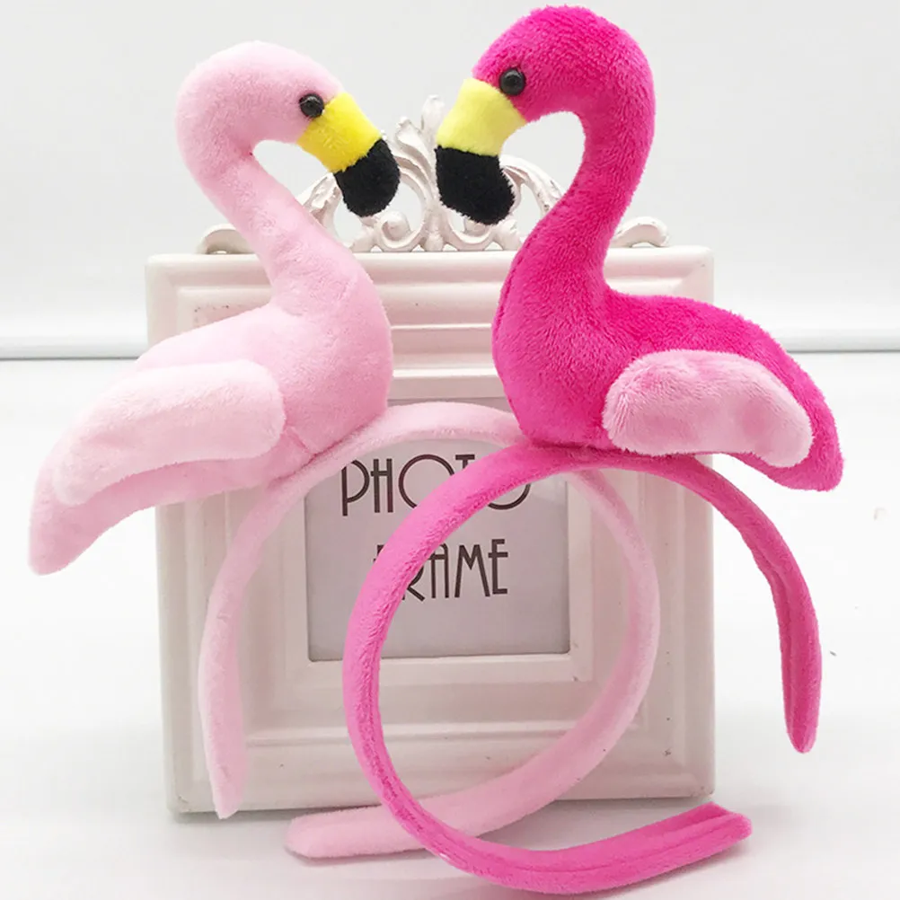 

2Pcs Flamingo Headband Creative Tropical Party Hair Accessory for Hawaiian Birthday Beach Festival Women Cosplay Headdress