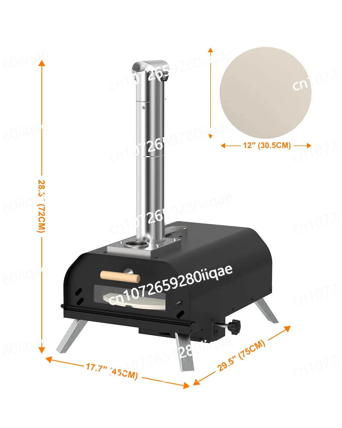 

Outdoor Small 12 Inch Wood Burning Manual Rotating Pizza Oven Wood Burning Pellet Pizza Oven