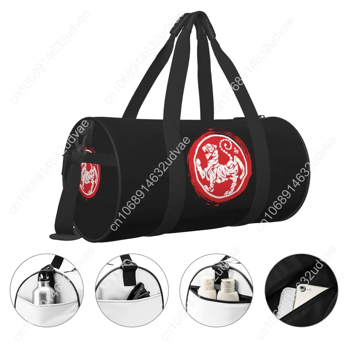 Karates Logo Gym Bag Martial Arts Japan Tiger Portable Sports Bags Gym Accessories Training  Handbag Retro Fitness Bag For Men