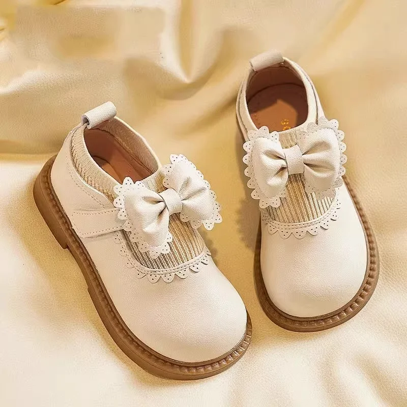 

Baby Girl Leather Shoes Spring Autumn New Fashion Soft Comfortable Candy Color Princess Kids Dress Flats Ribbon Bow-knot Sweet