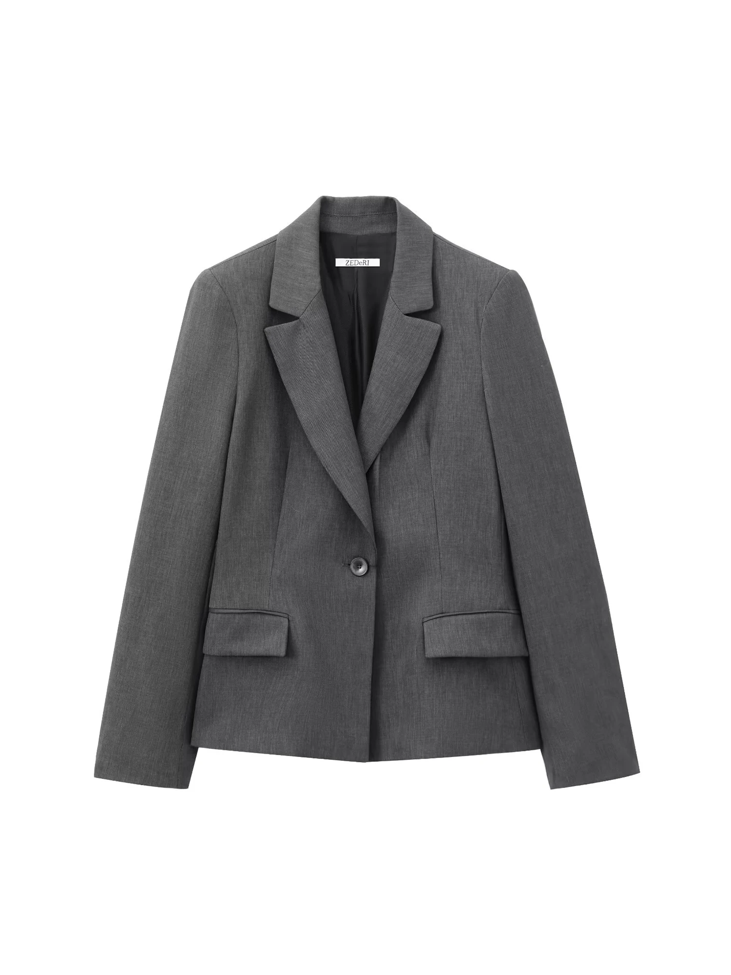 

Женский серый пиджак, винтажная однобортная верхняя одежда, офисный женский костюм с длинными рукавами, пальто Harajuku Y2k, одежда 2000-х годов, осень