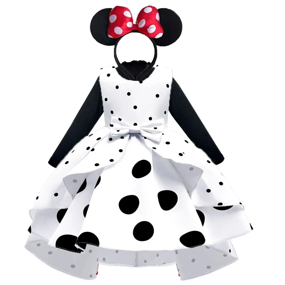 Christmas Girls Minnie Mickey Mouse Cos Dress Kids Cartoon Costume Toddler Children Party Birthday Ballet Princess Wedding Dress