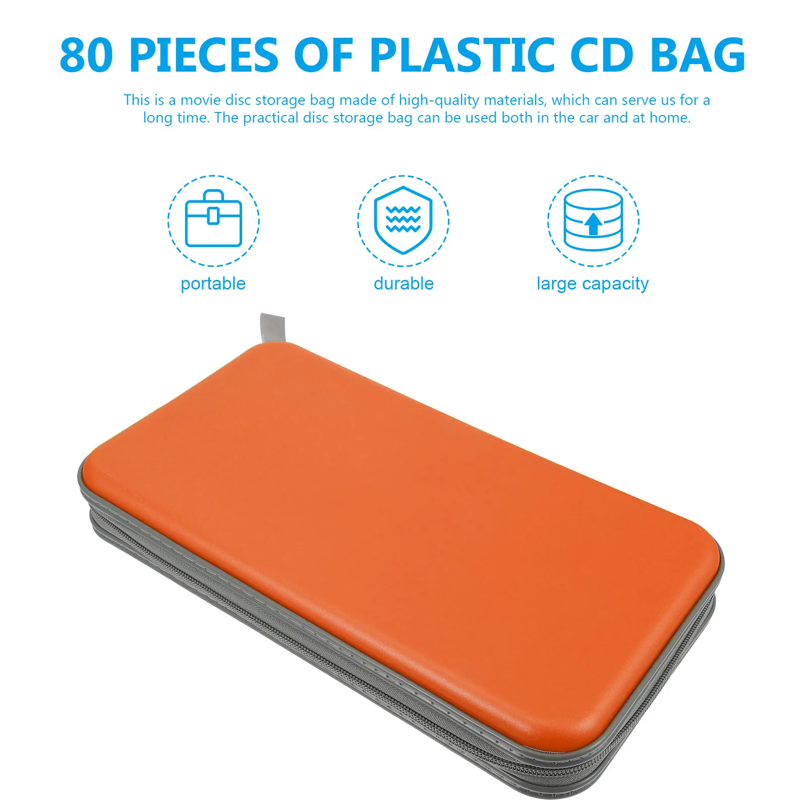 80 Capacity Portable Cd Case Bag Organizer Protective Storage Holder for Home Car Travel Cd Collectors Music Game Movie Lovers