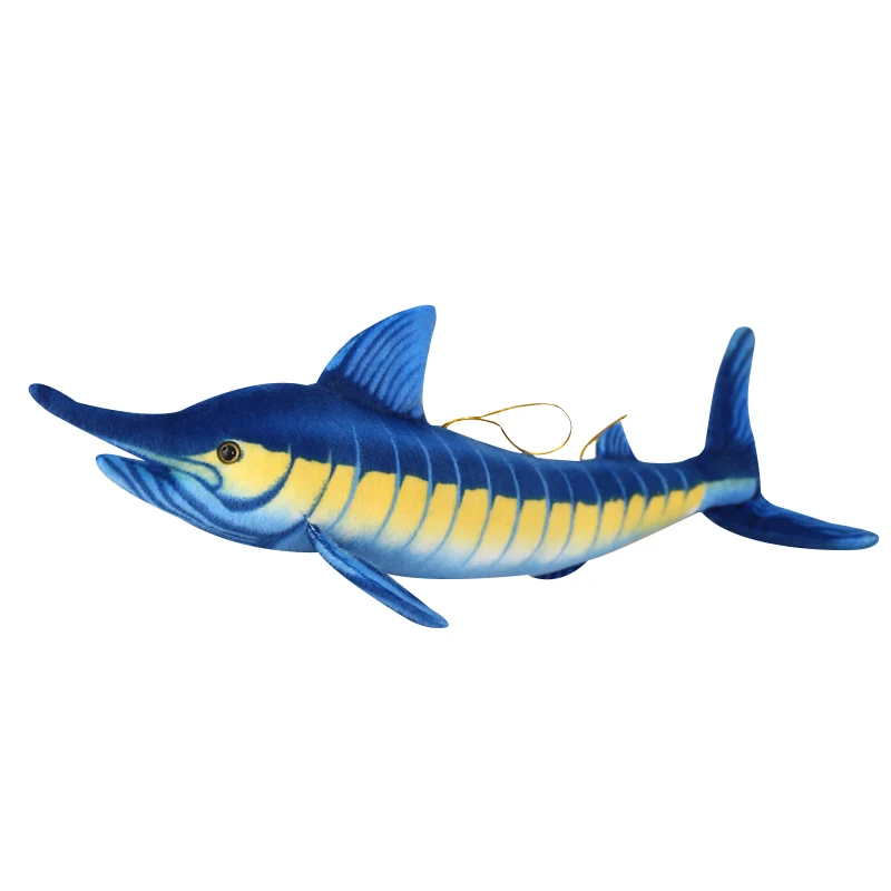 Huge Simulation Bluefin Tuna Plush Toys Stuffed Soft Blue Marlin Makaira Mazara Plush Pillow Fish Toys Creative Decoration