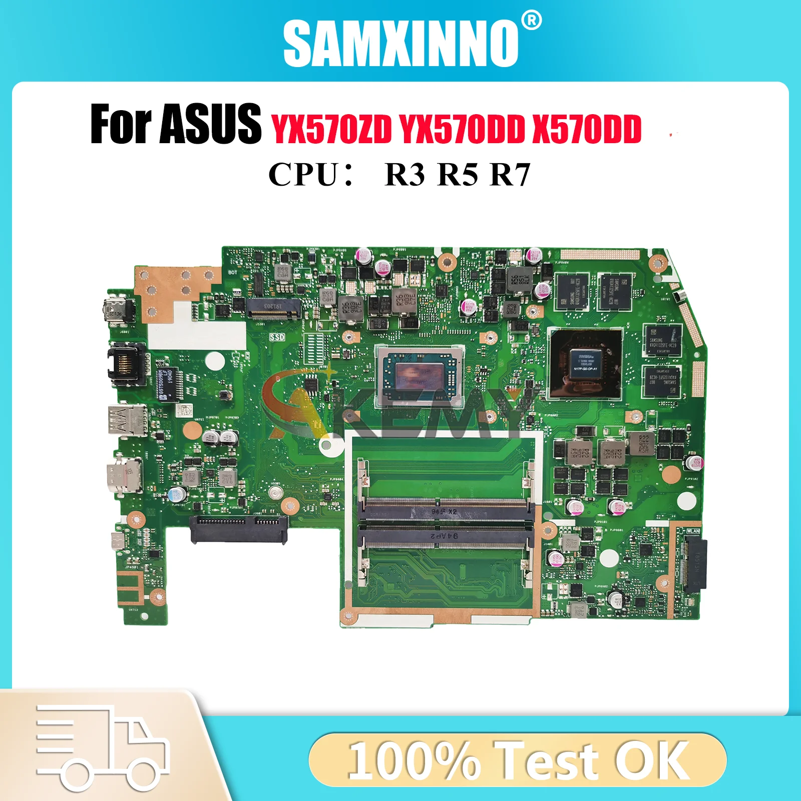 

X570DD Laptop Motherboard For ASUS VivoBook YX570ZD X570D YX570DD X570DD Notebook Mainboard With R3 R5 R7 CPU 100% tests OK stk