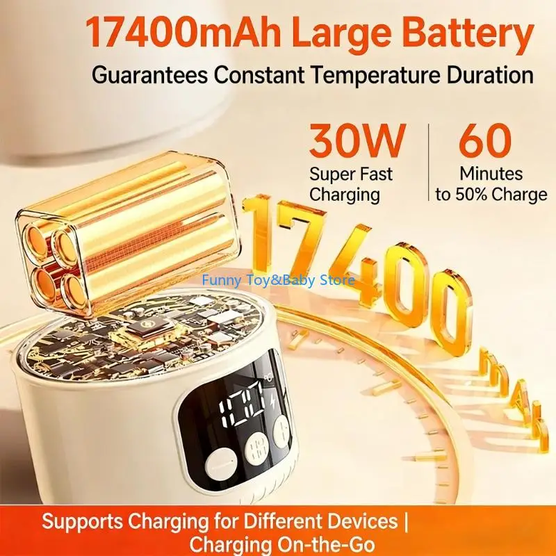 زجاجة توست معزولة قابلة للنقل للرضع 24 تكوين دقيق لدرجة الحرارة 500 مل سعة كبيرة حرارة ذكية C90B