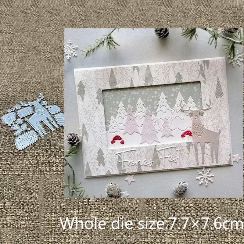 XLDesign Craft Metal stencil mold Cutting Die Christmas deer decoration scrapbook die cut Album Paper Card Craft Embossing